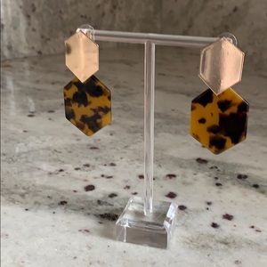 Black House White Market Gold Tort Hexagon Earring